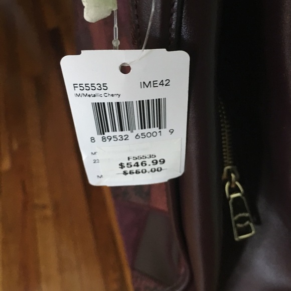 Coach Handbag Leather Cherry Burgundy NWT - Picture 3 of 7